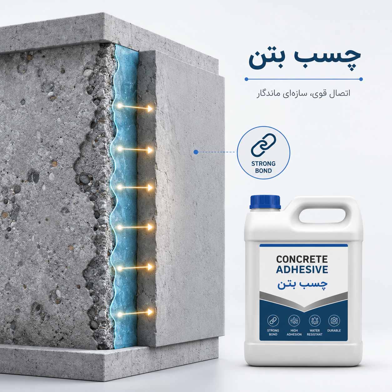 راهنمای جامع چسب بتن: از شناخت رزین‌های آکریلیک تا کاربردهای تخصصی در صنعت ساختمان
